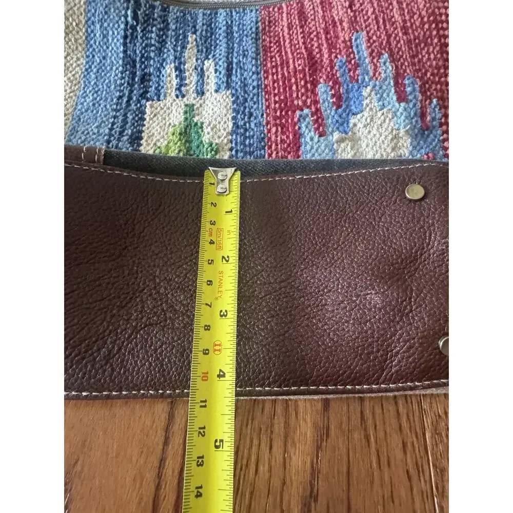 Myra Bag Technicolor‎ Cotton Rug Shoulder Bag Purse Bohemian Western Cowhide